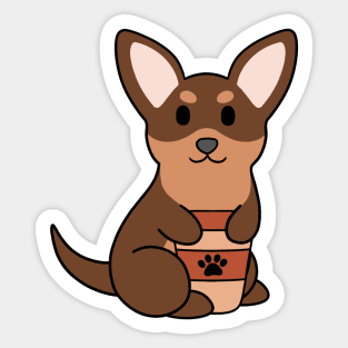 Brown and Tan Chihuahua Coffee Sticker